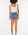 White Smoke Kancan Distressed Button Fly Denim Shorts