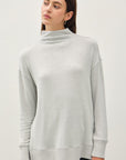 Be Cool Side Slit Mock Neck Long Sleeve Tunic Top