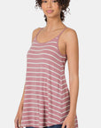 Light Gray Zenana Striped Curved Hem Cami