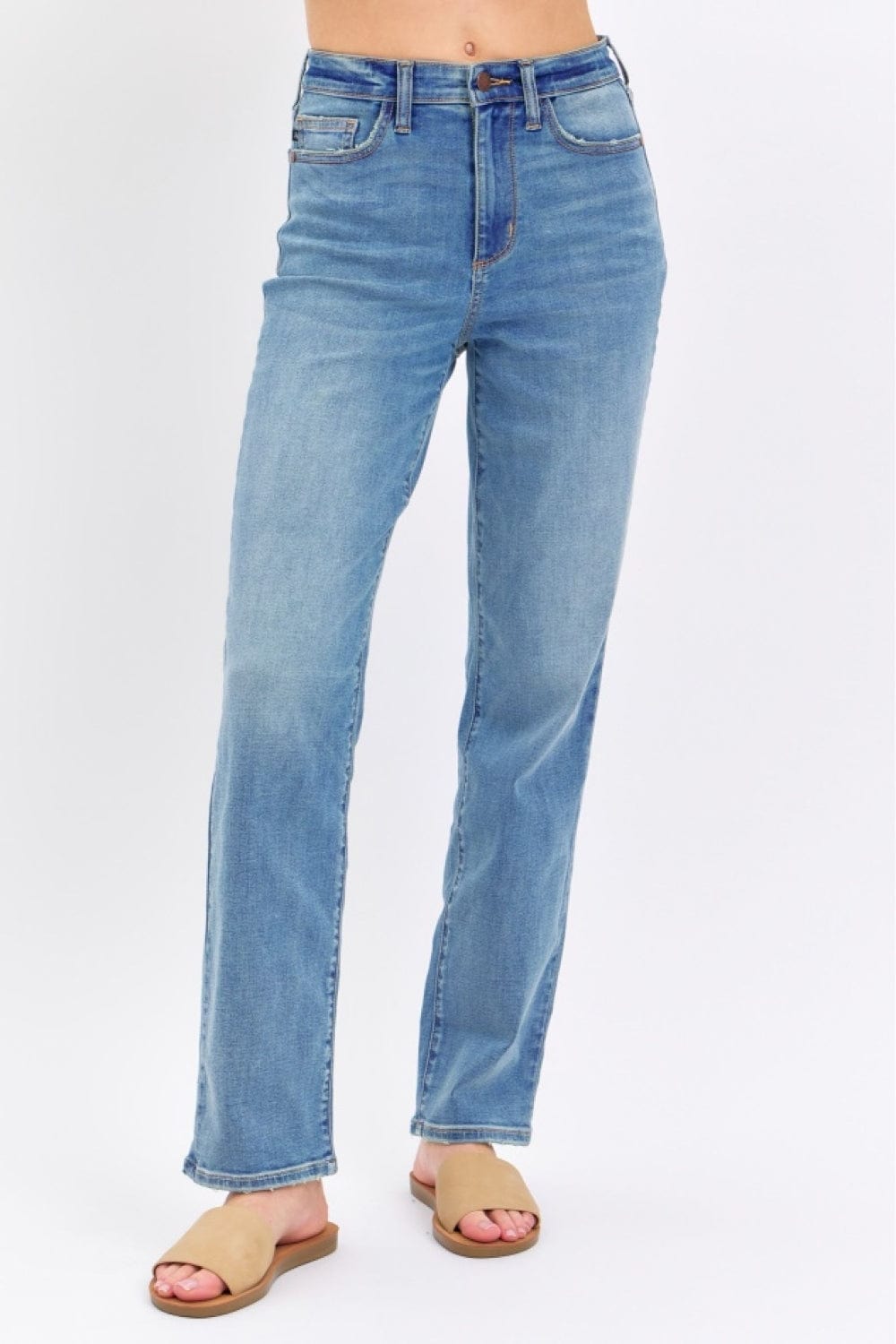 Slate Gray Judy Blue Full Size High Waist Straight Jeans