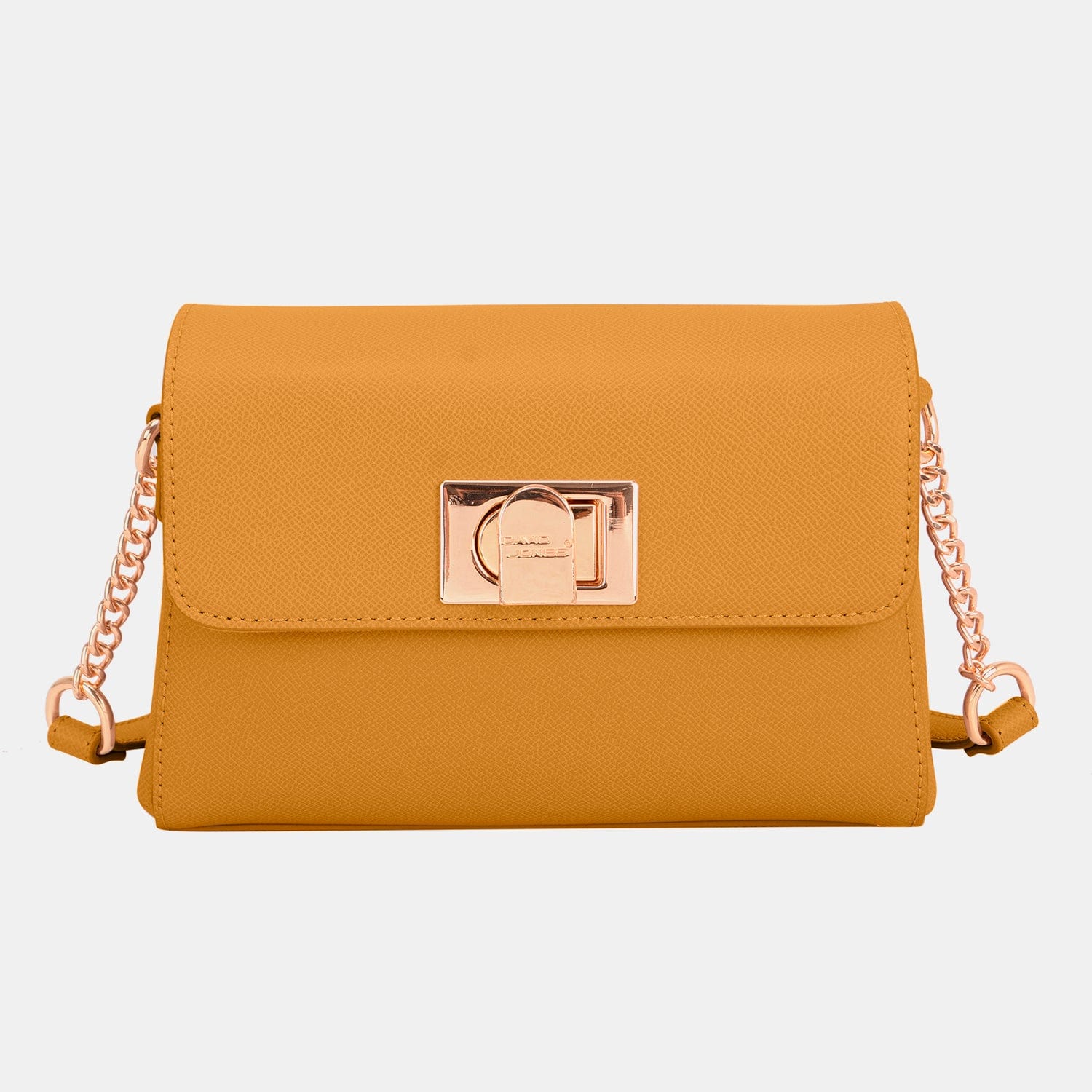 Goldenrod David Jones PU Leather Crossbody Bag