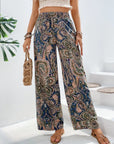 Light Gray Printed Wide Leg Pants