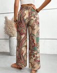 Light Gray Printed Wide Leg Pants