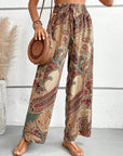 Light Gray Printed Wide Leg Pants