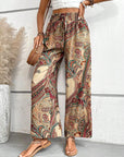 Light Gray Printed Wide Leg Pants