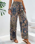 Light Gray Printed Wide Leg Pants