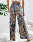 Light Gray Printed Wide Leg Pants