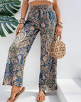 Light Gray Printed Wide Leg Pants