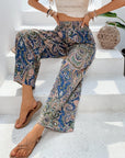 Light Gray Printed Wide Leg Pants