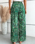 Light Gray Printed Wide Leg Pants