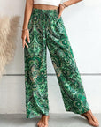 Light Gray Printed Wide Leg Pants