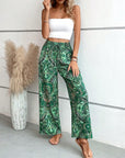 Light Gray Printed Wide Leg Pants