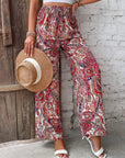 Dim Gray Printed Wide Leg Pants