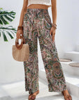 Light Gray Printed Wide Leg Pants