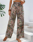 Light Gray Printed Wide Leg Pants