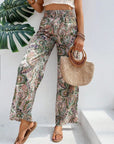 Gray Printed Wide Leg Pants