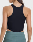 Rosy Brown Round Neck Racerback Active Tank