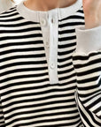 Striped Dropped Shoulder Long Sleeve Sweatshirt