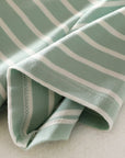 Dark Sea Green Striped Round Neck Short Sleeve Dress