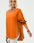 Double Take Full Size Long Sleeve High-Low T-Shirt