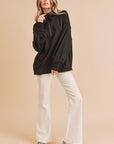 Aemi+Co Exposed Seam Half Zip Drop Shoulder Sweatshirt