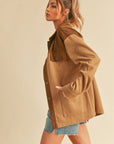 Aemi + Co Two Tone Button Up Jacket with Pockets