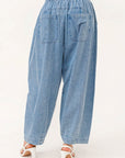 And The Why Elastic Back Pleated Baggy Jeans