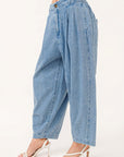 And The Why Elastic Back Pleated Baggy Jeans