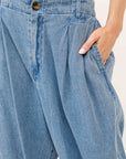 And The Why Elastic Back Pleated Baggy Jeans