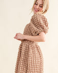 And The Why Full Size Square Neck Puff Sleeve Dress