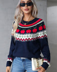 Angel Wings Graphic Round Neck Long Sleeve Sweater