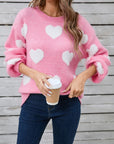 Angel Wings Heart Dropped Shoulder Long Sleeve Sweater