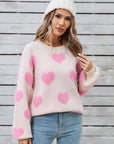 Angel Wings Heart Dropped Shoulder Long Sleeve Sweater