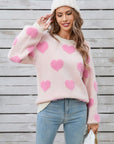 Angel Wings Heart Dropped Shoulder Long Sleeve Sweater