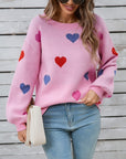 Angel Wings Heart Round Neck Long Sleeve Sweater