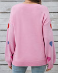 Angel Wings Heart Round Neck Long Sleeve Sweater