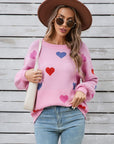 Angel Wings Heart Round Neck Long Sleeve Sweater