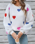 Angel Wings Heart Round Neck Long Sleeve Sweater