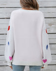 Angel Wings Heart Round Neck Long Sleeve Sweater