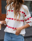 Angel Wings Heart Round Neck Long Sleeve Sweater