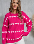 Angel Wings Heart Round Neck Long Sleeve Sweater