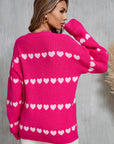 Angel Wings Heart Round Neck Long Sleeve Sweater