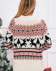 Angel Wings Reindeer Round Neck Long Sleeve Sweater