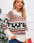 Angel Wings Reindeer Round Neck Long Sleeve Sweater