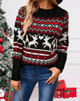 Angel Wings Reindeer Round Neck Long Sleeve Sweater