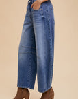 Annie Wear Mid Rise Barrel Leg Jeans with Pockets