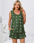 Heart Scoop Neck Tank and Shorts Lounge Set