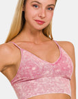 Dark Salmon Zenana Washed Ribbed Bra Padded Cami