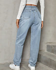 Asymmetric Waist Jeans with Pockets