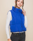 Love Tree Zip Up Cropped Contrast Reversible Vest